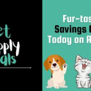 Banner image for the post, "Pet Supply Deals: Fur-tastic Savings Galore Today on Amazon!" featuring cartoon drawings of cats and dogs.