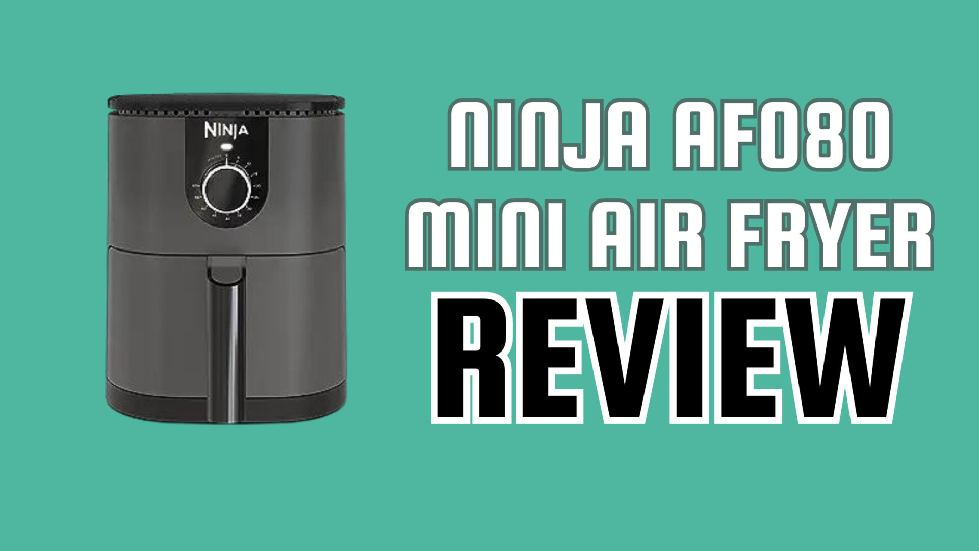 Ninja AF080 Mini Air Fryer 2 qt Capacity Compact Nonstick Quick Set Timer Grey