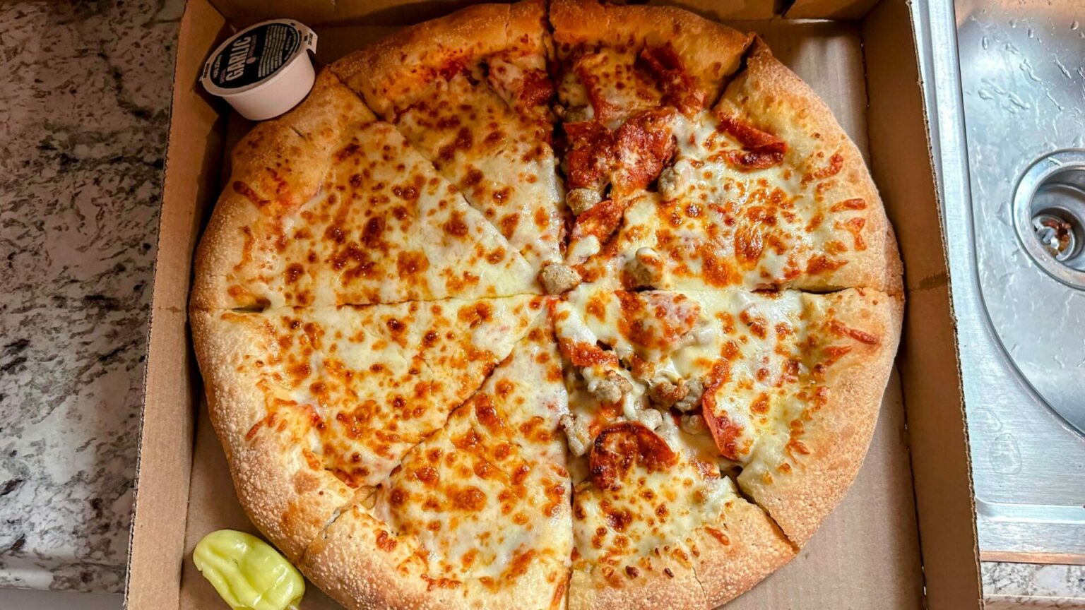 Papa John's Cheesy Calzone Epic Stuffed Crust Pizza Review: Decent, but ...