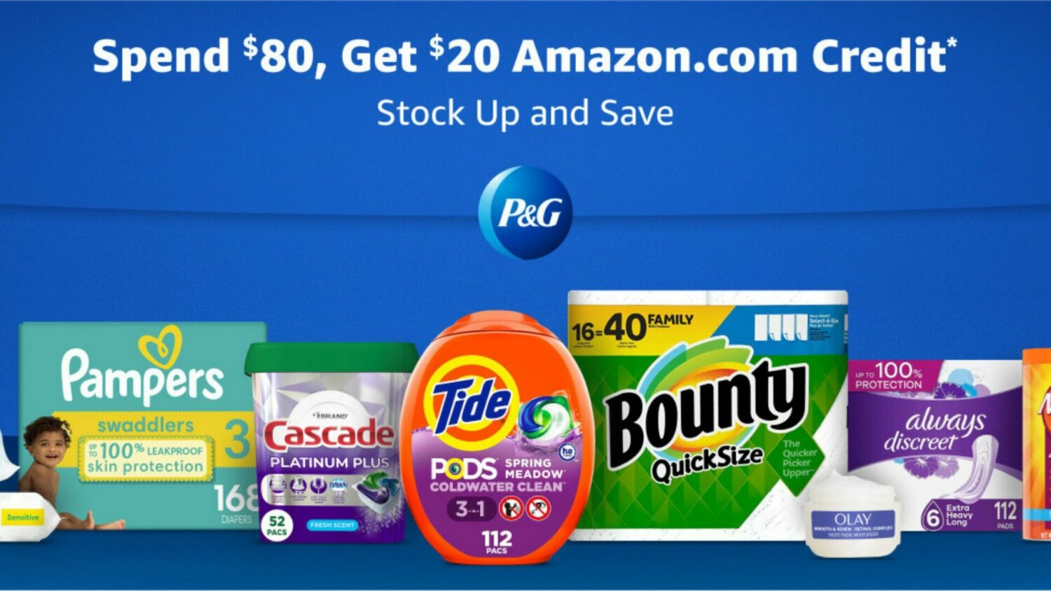P&G Stock Up and Save Sale Spend 80, Get 20 in Store