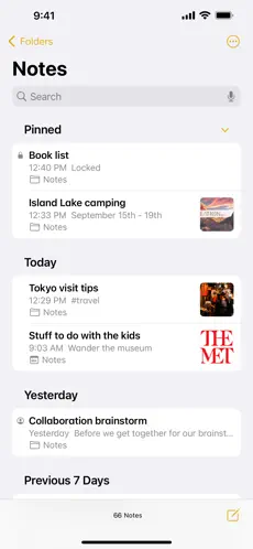 Apple Notes Screenshot