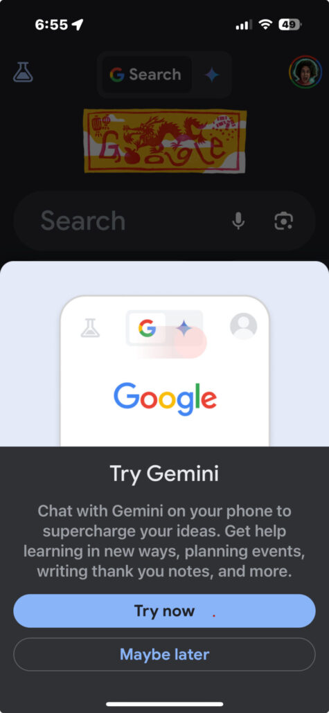 Google Gemini on iPhone