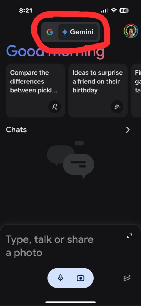 Google Gemini on iPhone (Gemini Toggle)