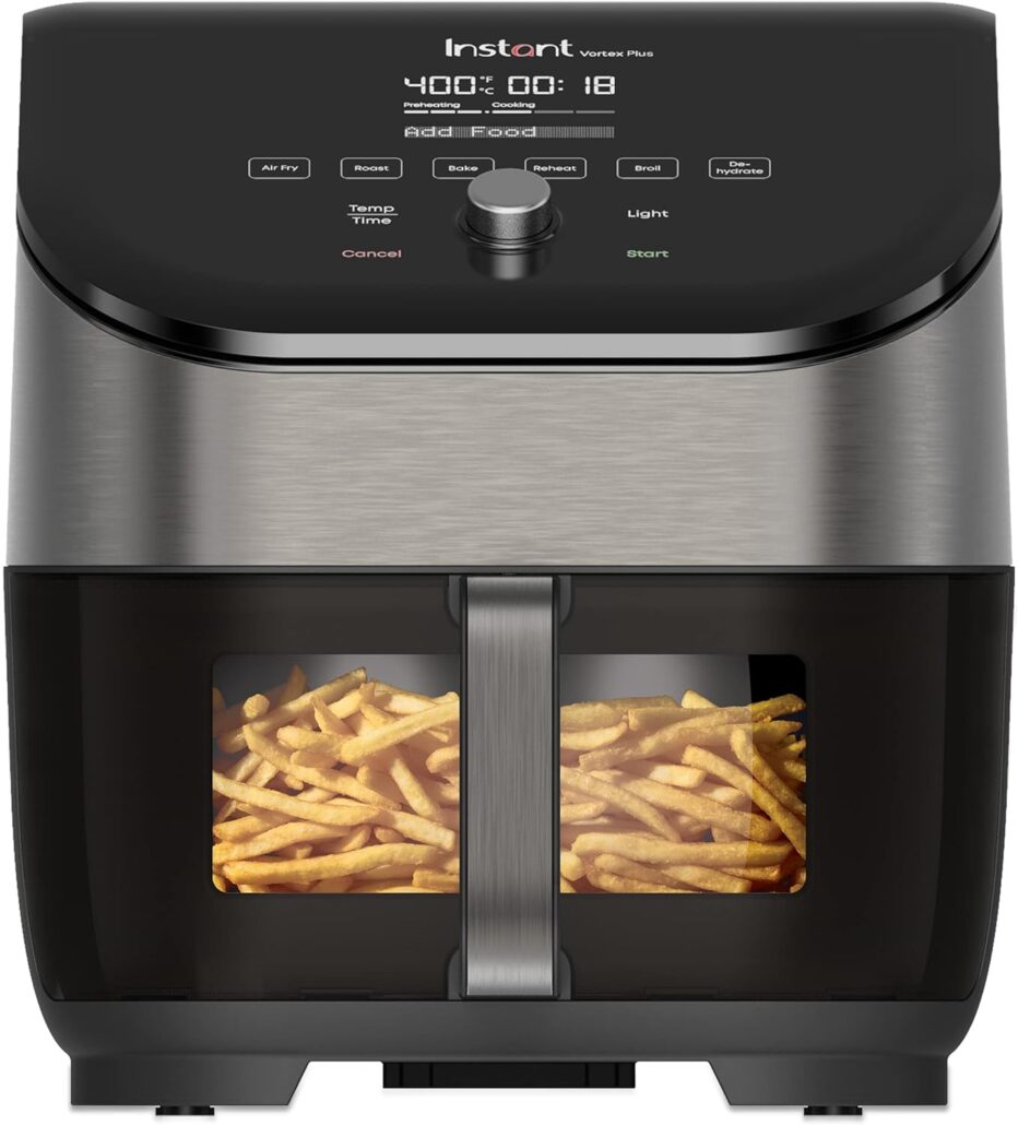 The Instant Vortex Plus 6QT Air Fryer with Odor Erase Technology is on sale at Amazon for a cool $88 off right now.