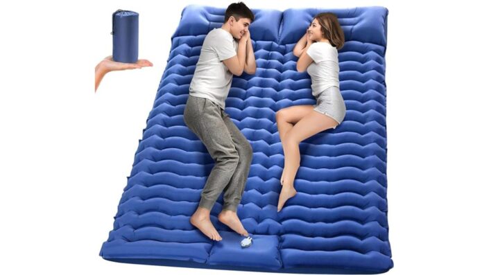 Double Sleeping Pad with Pillow Built-in Foot Pump