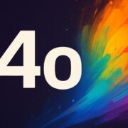 ChatGPT-4o logo with colorful paint burst on a dark background