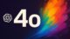 ChatGPT-4o logo with colorful paint burst on a dark background