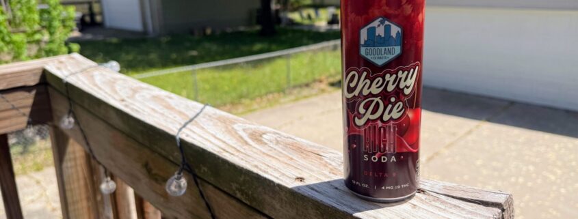 Can of Goodland Extracts Cherry Pie High Soda – THC-infused drink with cherry, cinnamon, and lemon flavor