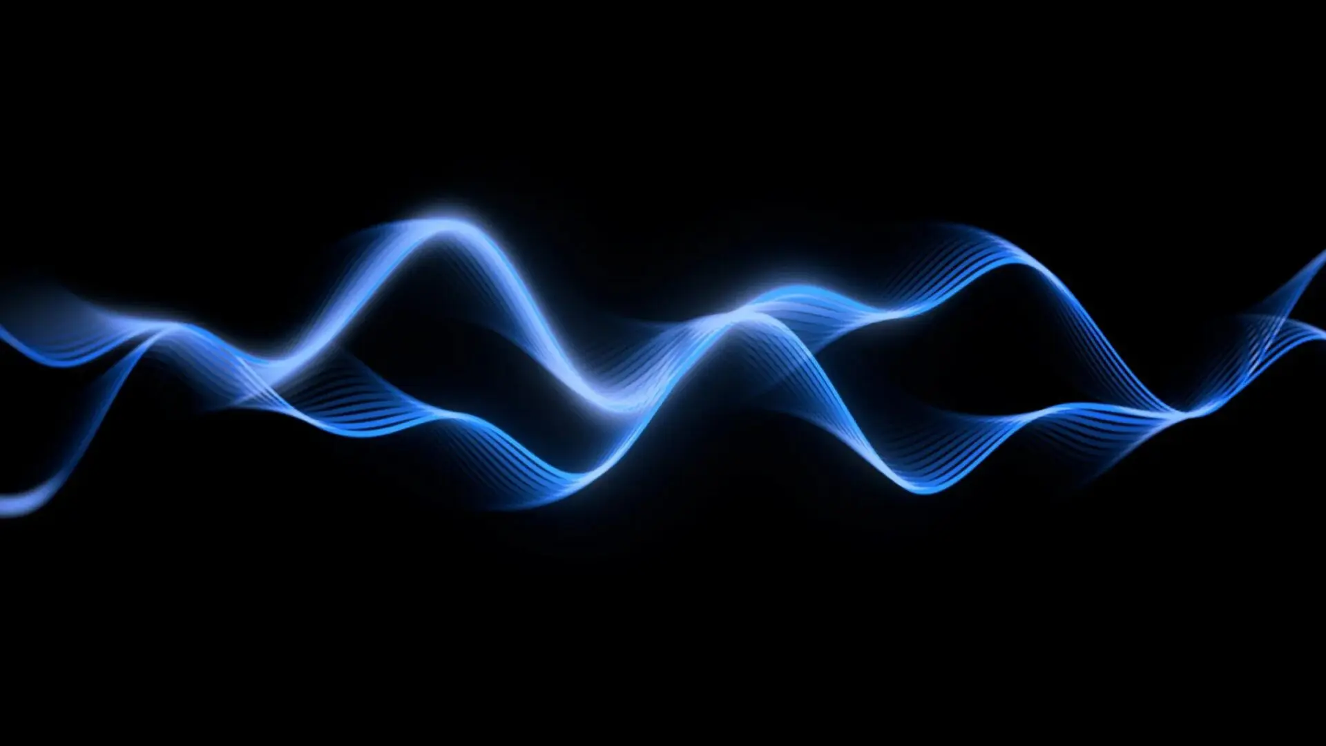 Abstract AI waveform representing Gemini 2.5 update by Google, featuring dynamic blue waves on a black background
