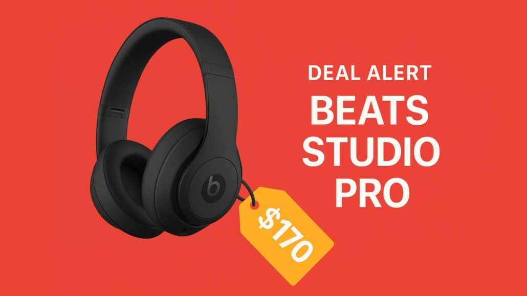 Beats Studio Pro headphones deal alert banner with $170 price tag on red background