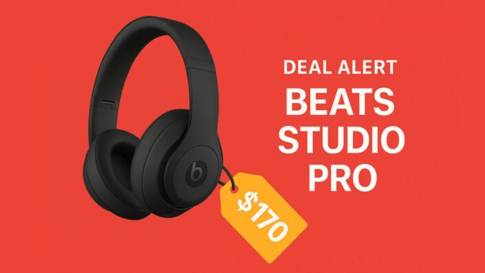 Beats Studio Pro headphones deal alert banner with $170 price tag on red background