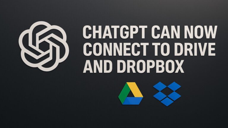 Illustration showing ChatGPT connecting with Google Drive and Dropbox for document analysis