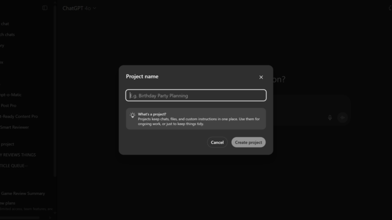 chatgpt projects upgrade
