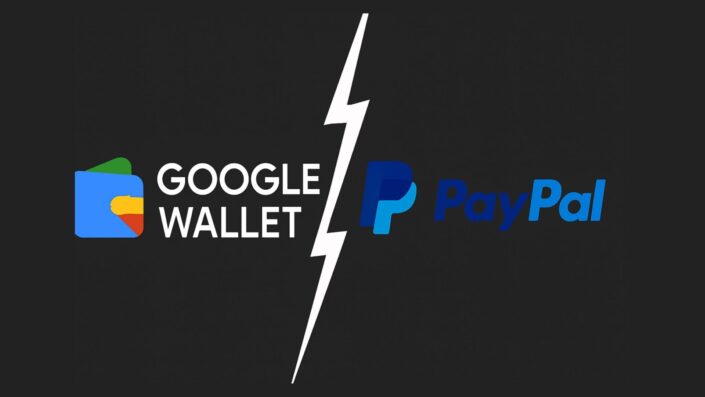 Google Wallet removing PayPal banner with logos split by a lightning bolt, symbolizing end of support in the U.S.