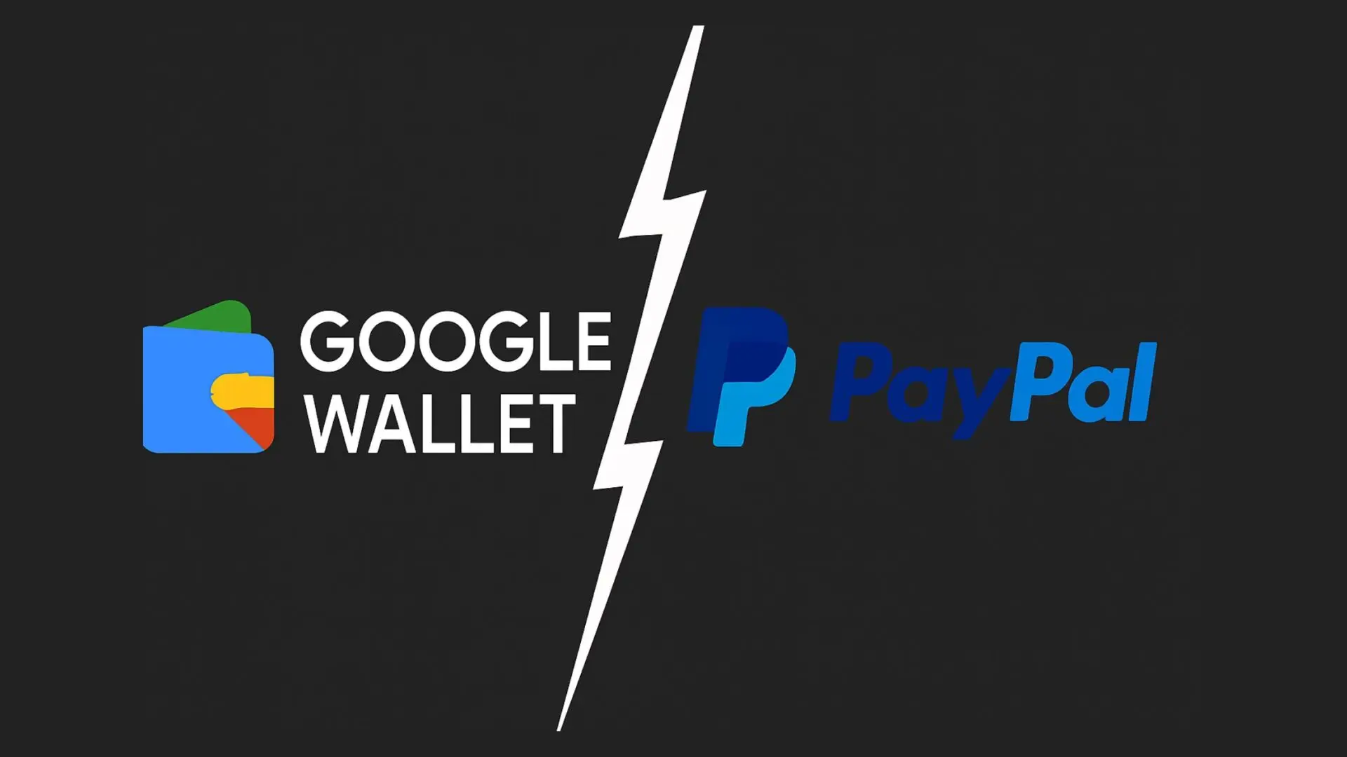 Google Wallet removing PayPal banner with logos split by a lightning bolt, symbolizing end of support in the U.S.