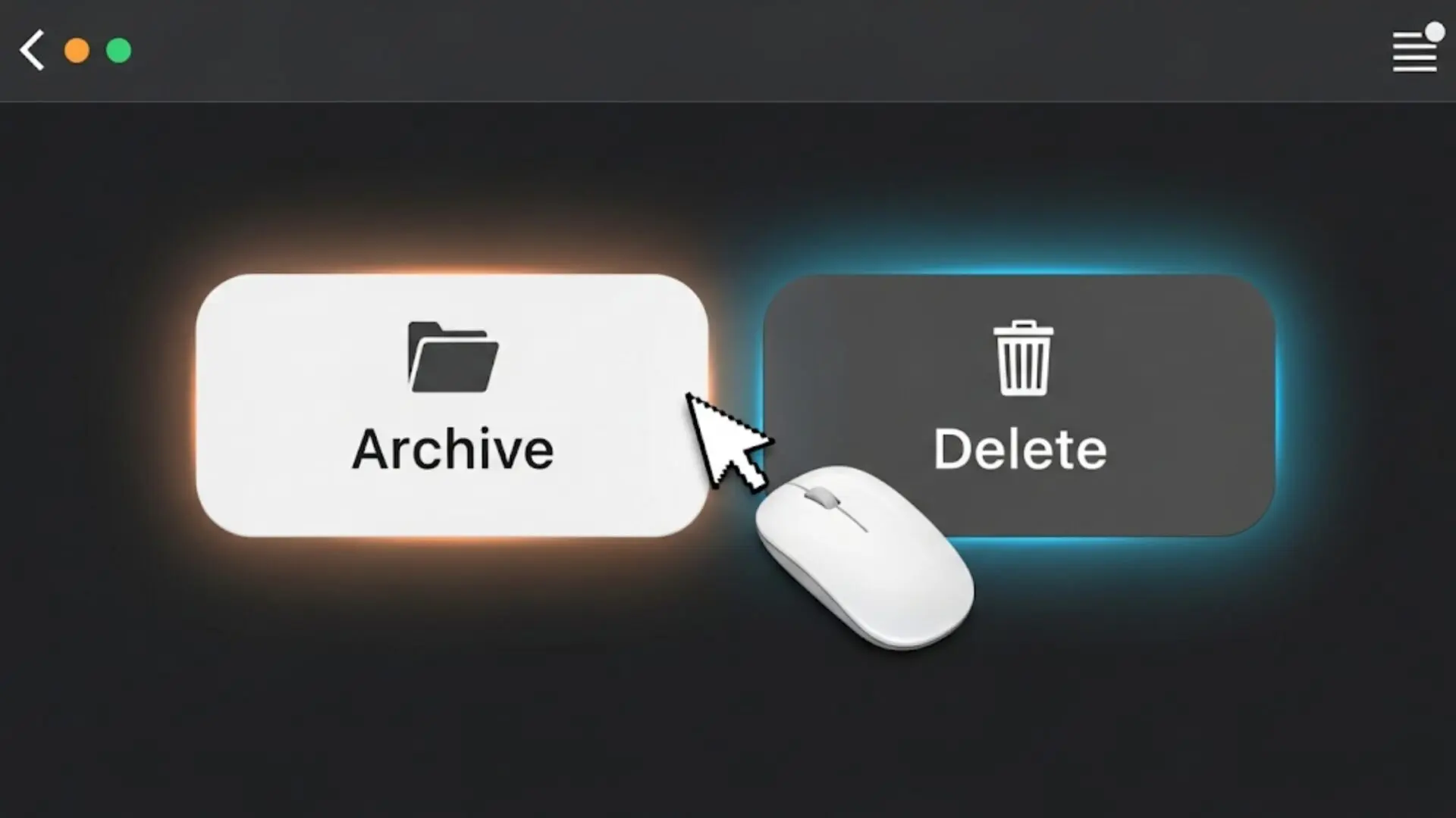 How to archive chats in ChatGPT – mouse cursor hovers between Archive and Delete buttons in a modern chat interface
