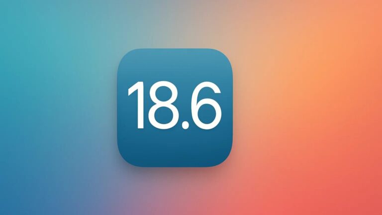 iOS 18.6 update icon on a colorful gradient background, representing Apple’s final iOS 18 release before iOS 26