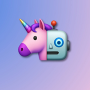 iOS 26 AI features example showing Mixmoji emoji combining a unicorn and robot
