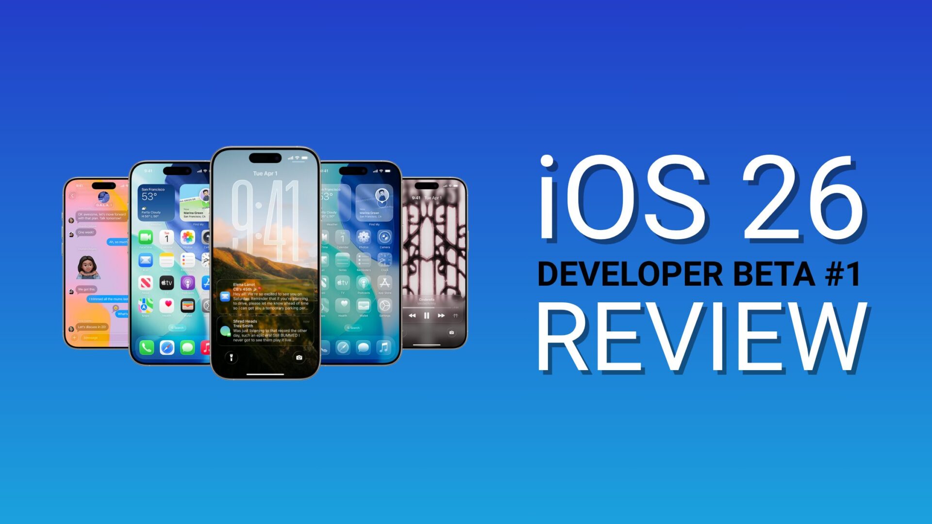 ios 26 developer beta 1 review banner blue