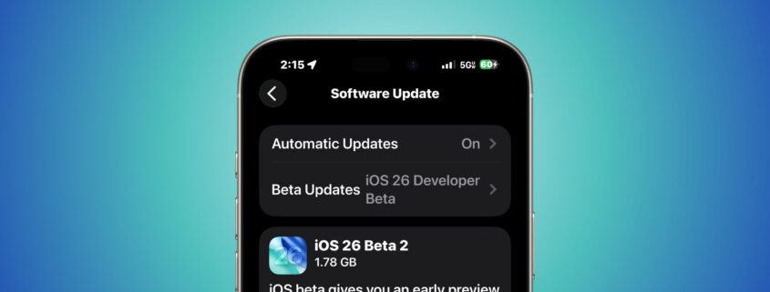 ios 26 developer beta 2 banner