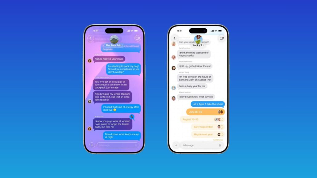 ios 26 messages custom backgrounds polls