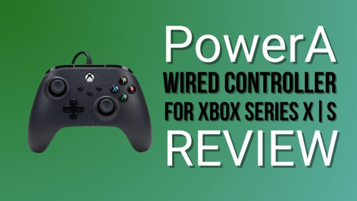 PowerA Wired Controller for Xbox Series X|S review banner with product image and green background