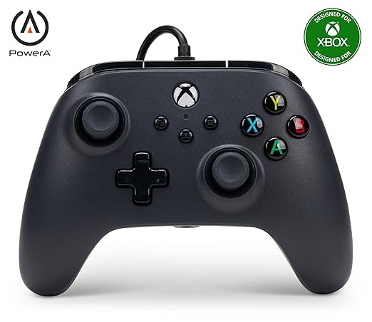 PowerA Wired Controller for Xbox Series X|S in black color with 10-foot cable