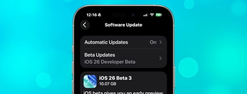 ios 26 developer beta 3