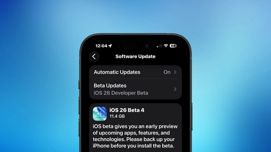 ios 26 developer beta 4 banner