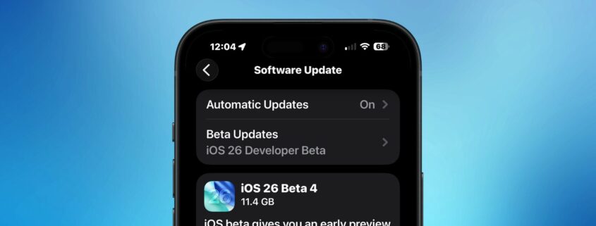 ios 26 developer beta 4 banner