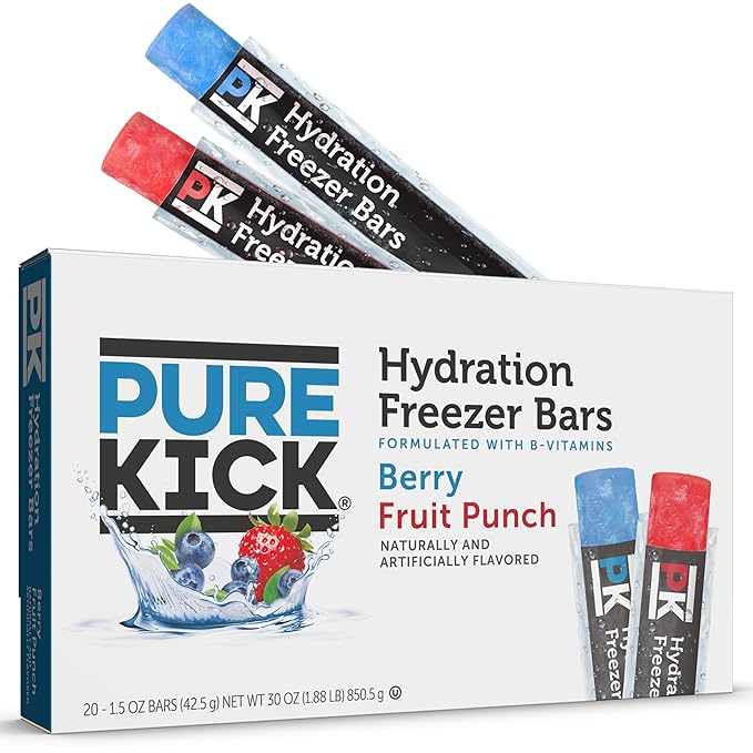 pure kick hydration freezer bars fruit punch berry
