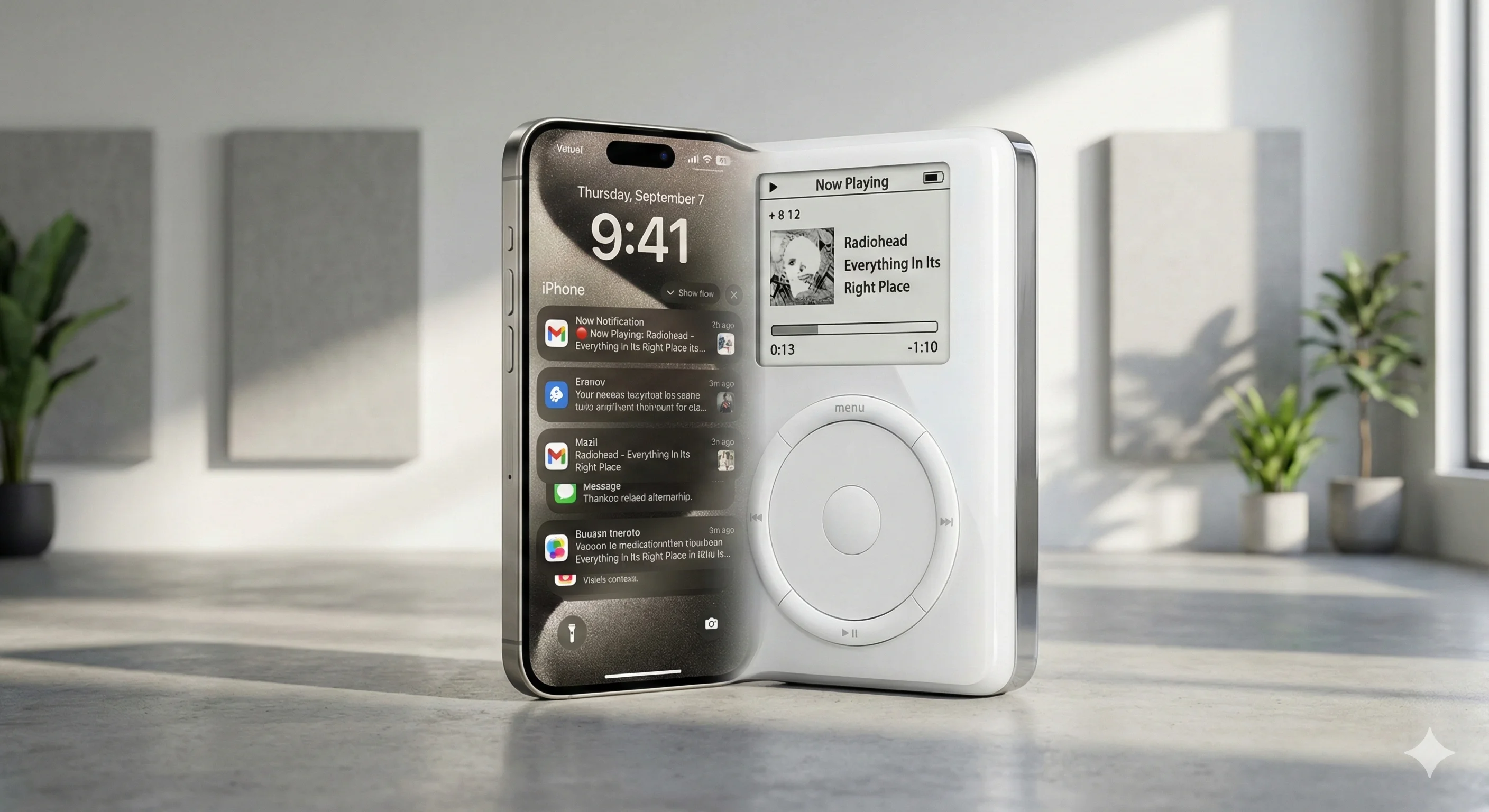 An iPhone screen displaying a simplified music interface, symbolizing how to turn an iPhone into an iPod for a focused listening experience, free from distractions.