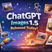 ChatGPT Images 1.5 Hero Graphic ChatGPT Images 1.5 hero graphic showing AI image generation and editing examples in a space-themed collage