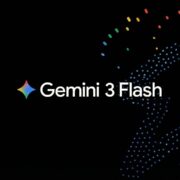 Gemini 3 Flash Logo Ai Technology Gemini 3 Flash logo on a black background with colorful digital dots, representing general AI and advanced technology.