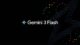 Gemini 3 Flash logo on a black background with colorful digital dots, representing general AI and advanced technology.