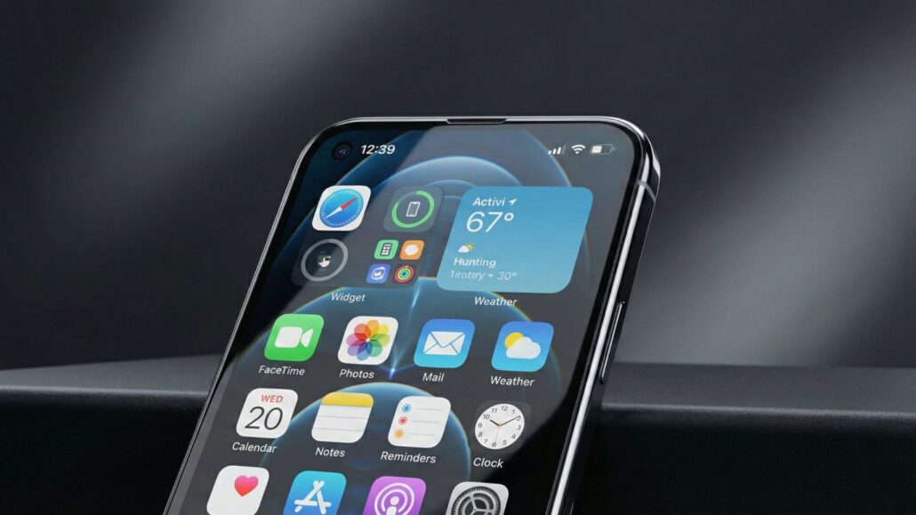 iPhone 18 Pro concept showing a top-left punch-hole selfie camera and clean display