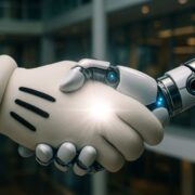 isney OpenAI Sora Deal Analysis: The End of the AI “Wild West” A conceptual photograph representing a Disney OpenAI Sora deal analysis, showing a robotic hand shaking a cartoon Mickey Mouse glove in a high-tech environment.