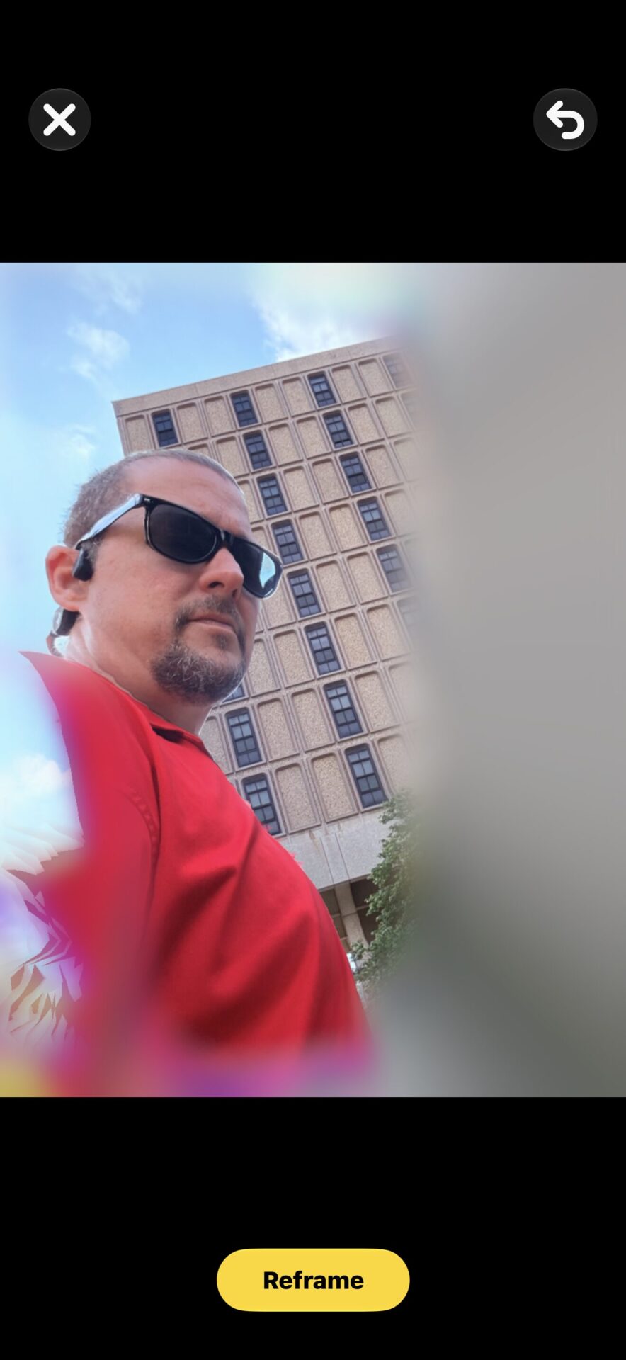 Spatial Reframing result in iOS 27 Photos after AI recomposition