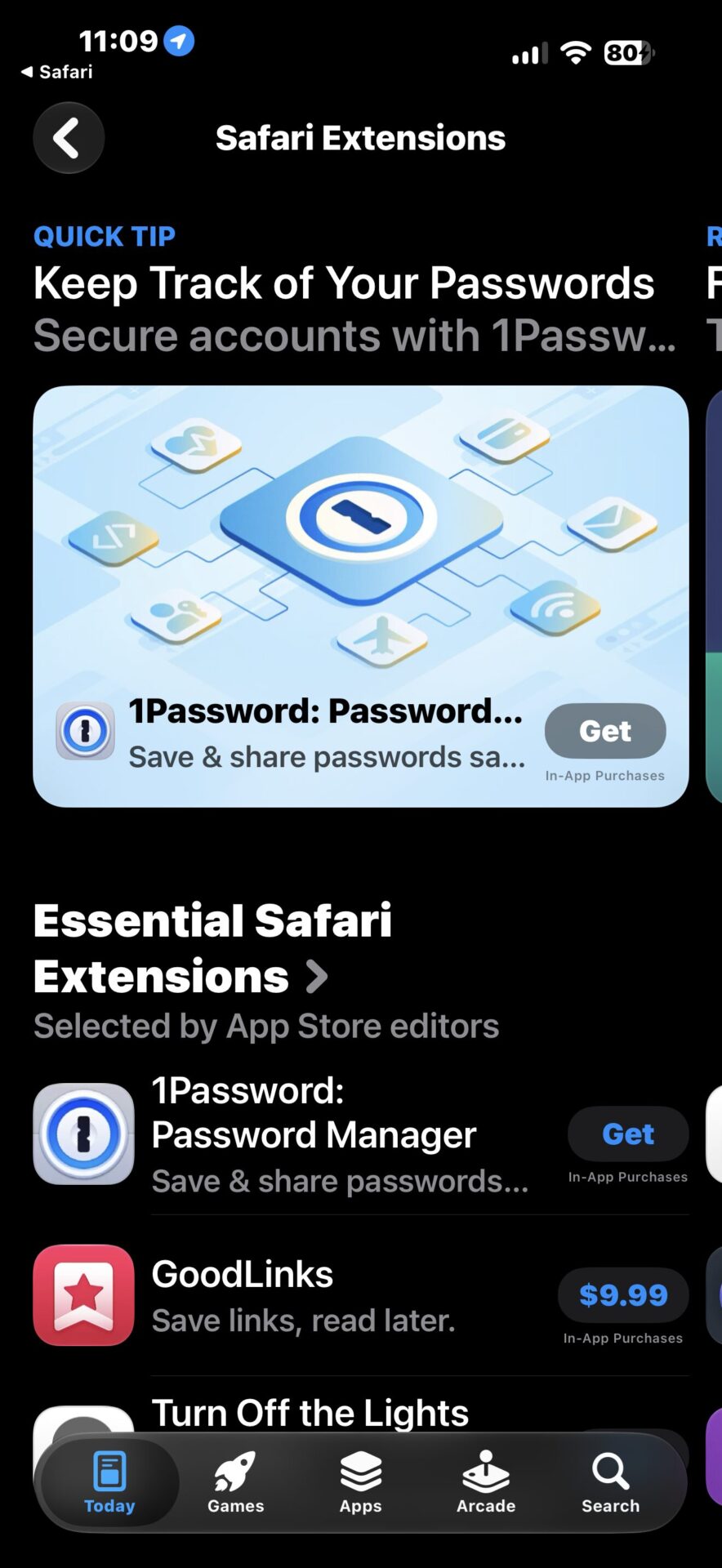 Safari extensions App Store page in iOS 27