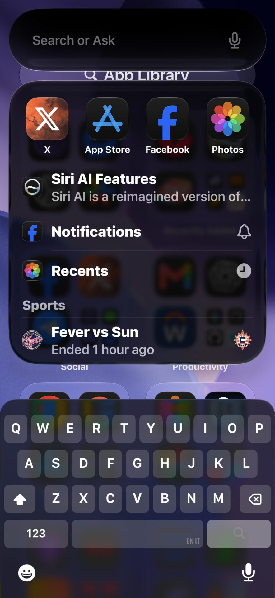 Search or Ask via Dynamic Island in iOS 27
