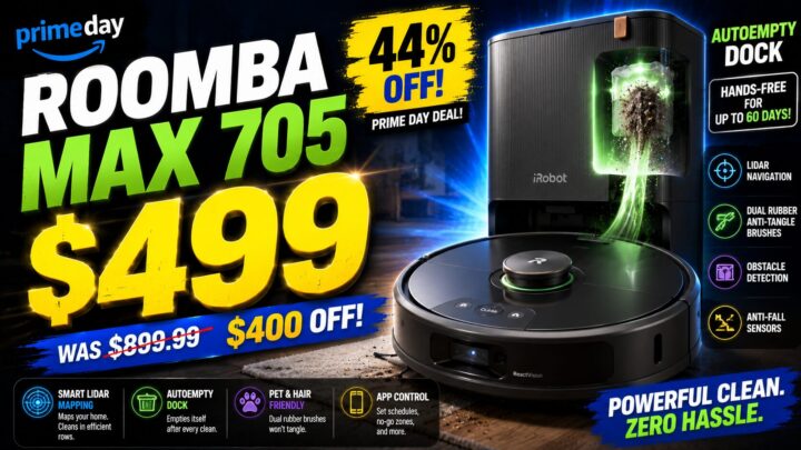iRobot Roomba Max 705 Drops to 9 on Amazon for Prime Day (44% Off) iRobot Roomba Max 705 Drops to 9 on Amazon for Prime Day (44% Off)