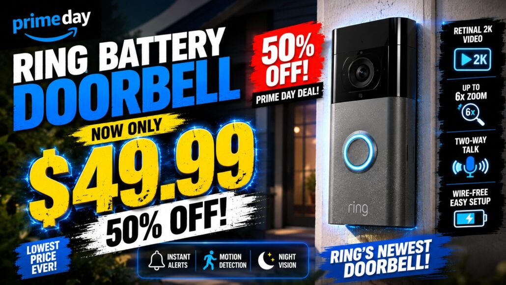 Ring Battery Doorbell Drops to .99 on Amazon for Prime Day (50% Off) Ring Battery Doorbell Drops to .99 on Amazon for Prime Day (50% Off)