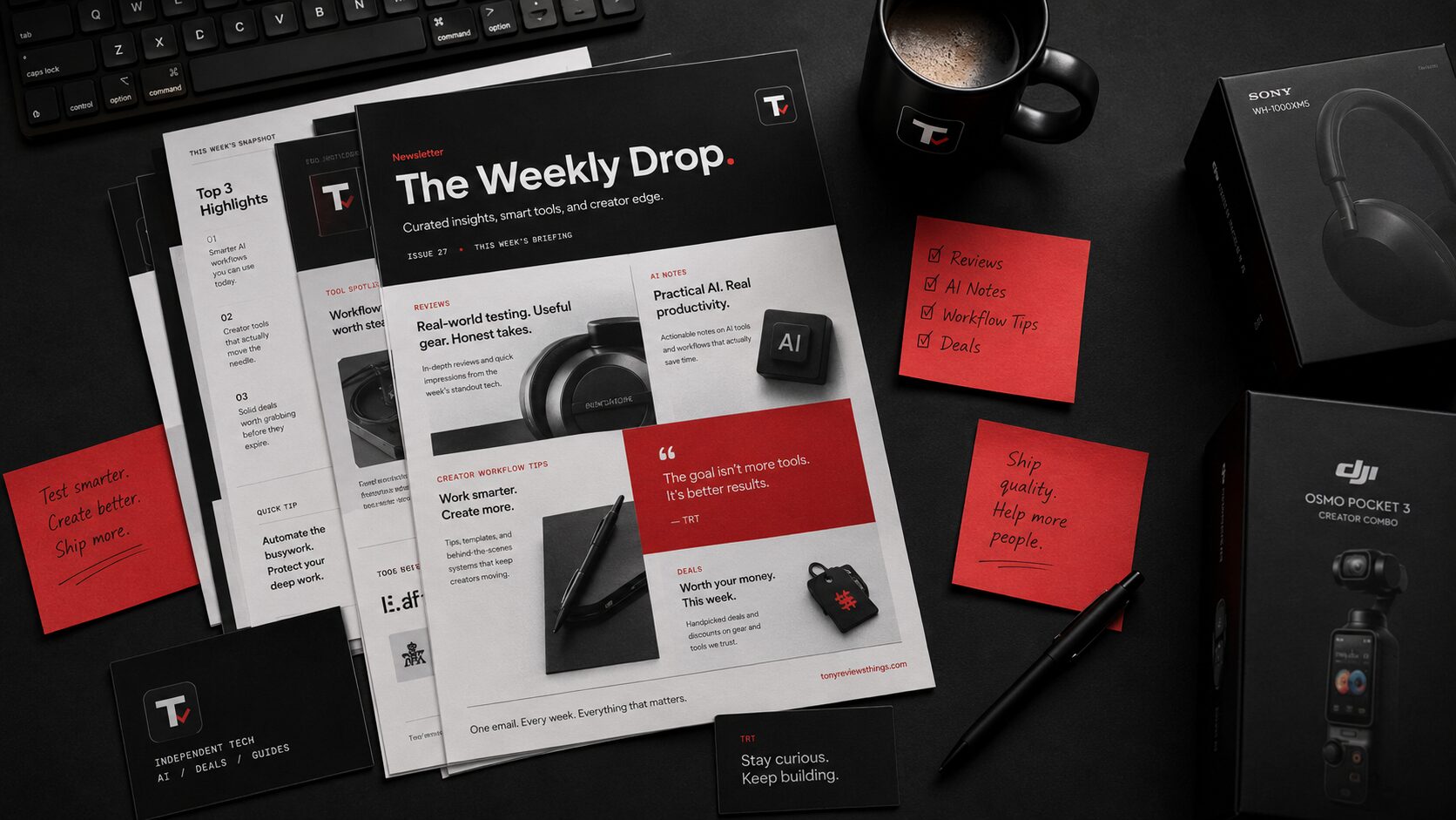 Tony Reviews Things - The Inner Circle weekly newsletter subscription banner