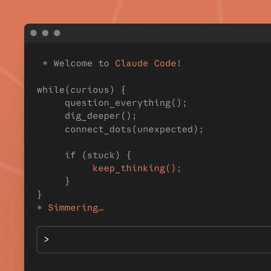 Official Claude Code terminal interface on an orange background